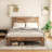 Gambrill Wood Platform Bed Frame,Noise Free,No Box Spring Needed,Large Under Bed Storage-74112608-74090148