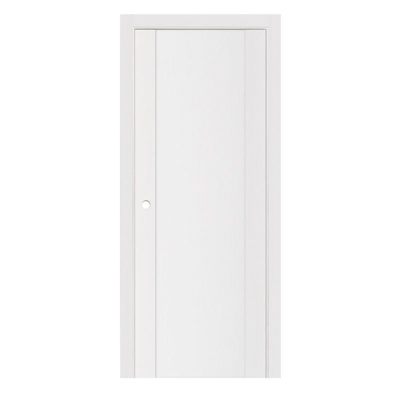 Porte intérieure moderne laminée blanc doux Stile 001, 30 po x 96 po