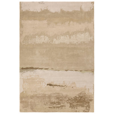 Tapis beige et brun clair fait à la main Juna GES63