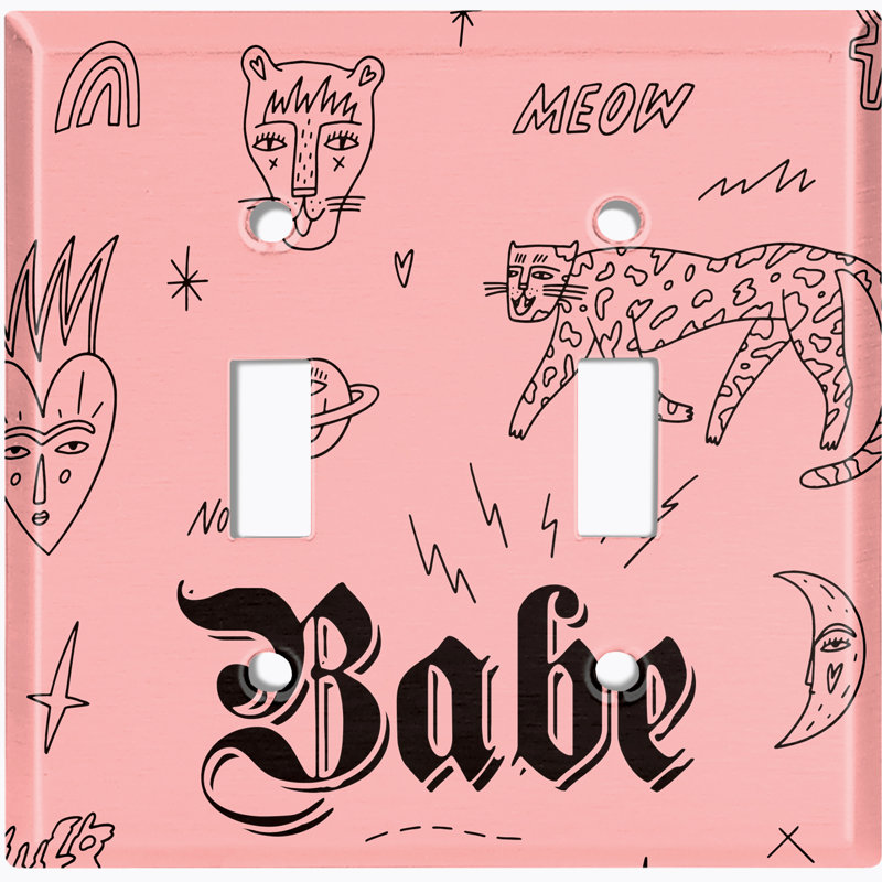 Patterned 2 - Gang Toggle Light Switch Standard Wall Plate