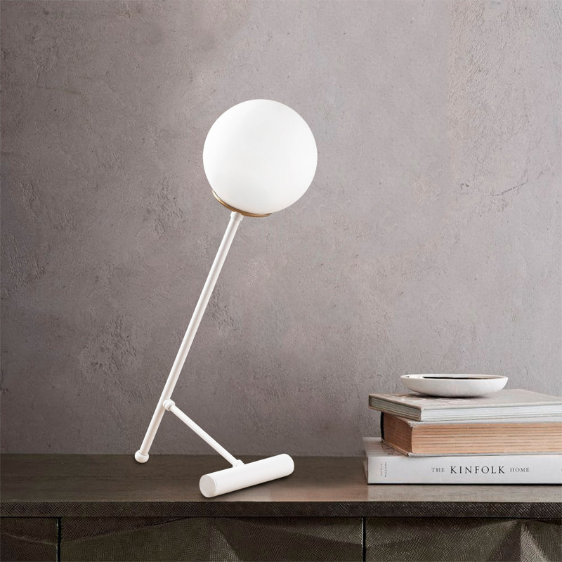 Lampe de bureau en métal Veropeso, Blanc, Blanc