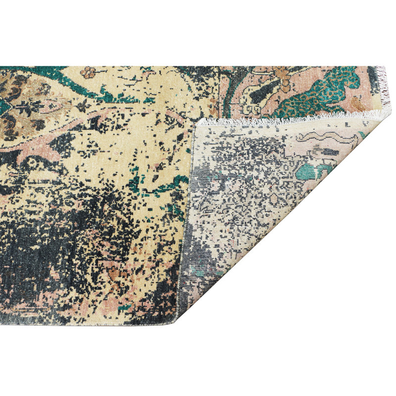 Tapis chameau noué à la main de haute qualité, Rectangle de 5 pi x 8 pi