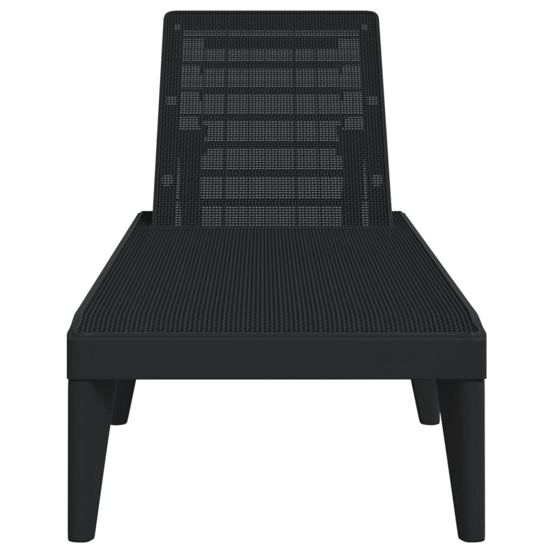 Mickleson 186cm Long Reclining Single Sun Lounger, Black