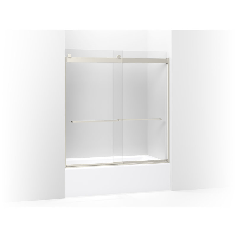Levity 59.63" x 62" Double Sliding Bath Door with CleanCoat® Technology, Brushed Nickel