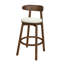 Tabourets de bar ronds à coussins (noyer + beige)-318033110