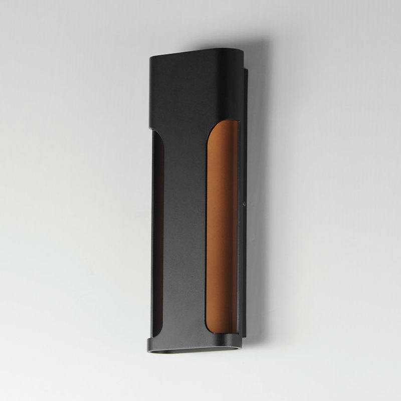 Alessja Aluminum LED Wall Light, 17.75" H x 6.25" W x 3.25" D, Black