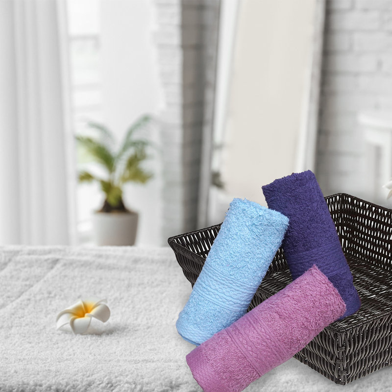 Zoila 12 Piece 100% Cotton Washcloth Towel Set