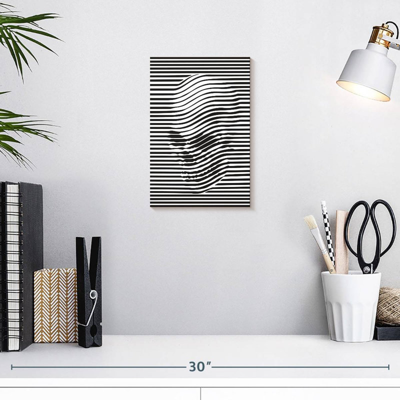 Crâne Kerner illusion optique, H 12 po x l 8 po
