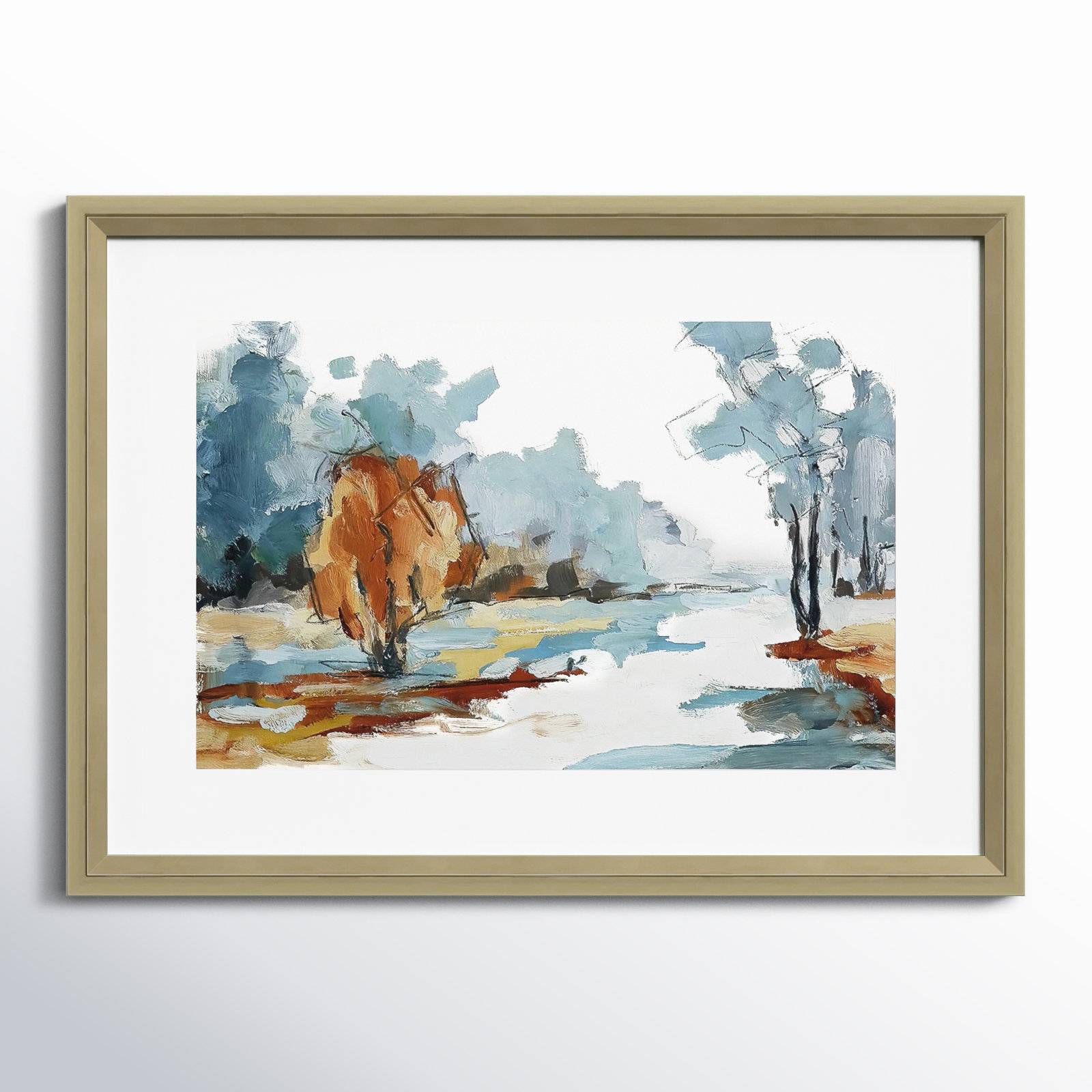 Backroads VI by Jacqueline Ellens, Champagne Framed Paper, 18" H x 25" W