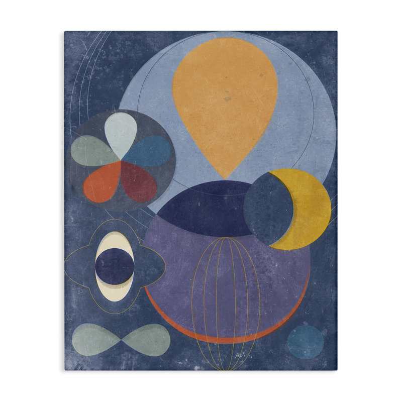  «Blue Retro Collage» par Victoria Barnes, H 48 po x l 36 po