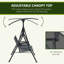 Balançoire de patio grise 2 places, avec auvent, table de rangement, porte-gobelet, store réglable, structure en acier robuste, capacité de charge de 240 kg (528 lb).