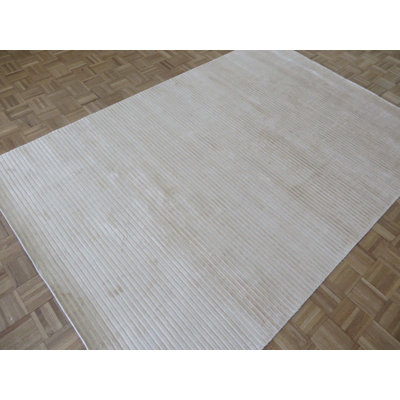 Dominque One-of-a-Kind 6'2" X 9'1" Bamboo Silk Area Rug in Beige