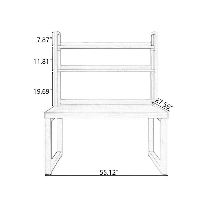 Bureaux rectangulaires en bois massif noyer clair, H 29,53 po x l 55,12 po x P 27,56 po