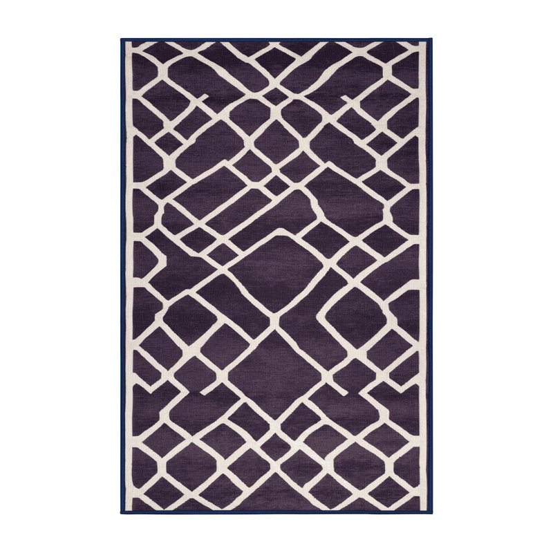 Tapis mauve lavable à la machine, Rectangulaire 7 pi x 10 pi