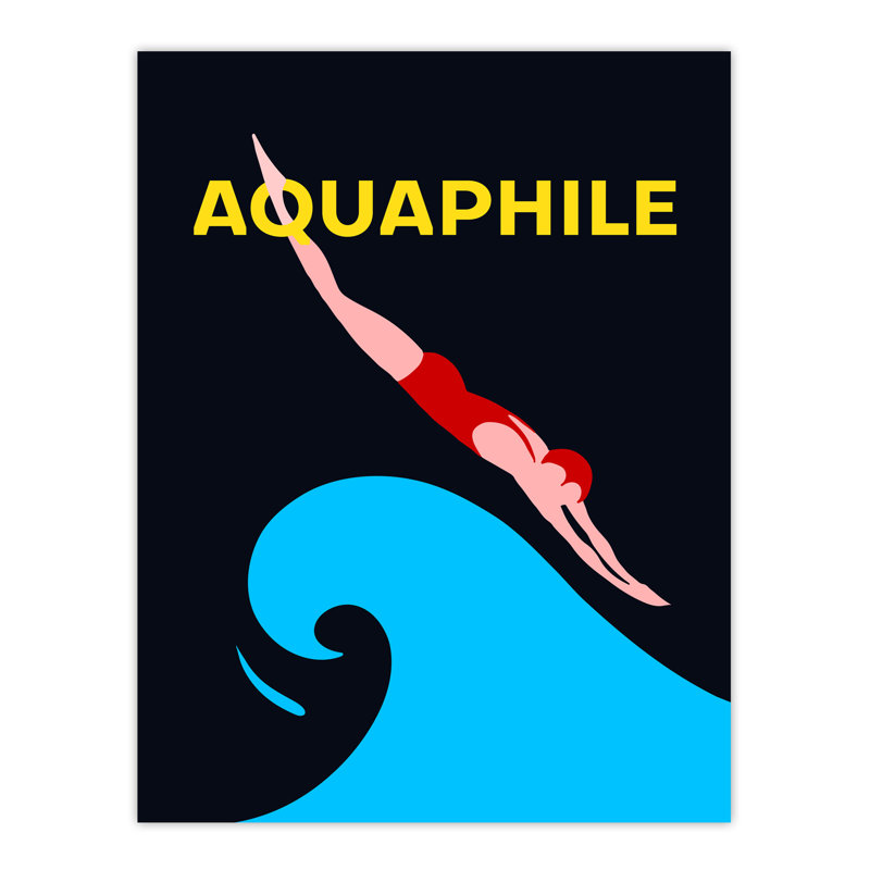 Wall Art Print Aquaphile Water Lover Swimmer Diver Bold Graphic Poster