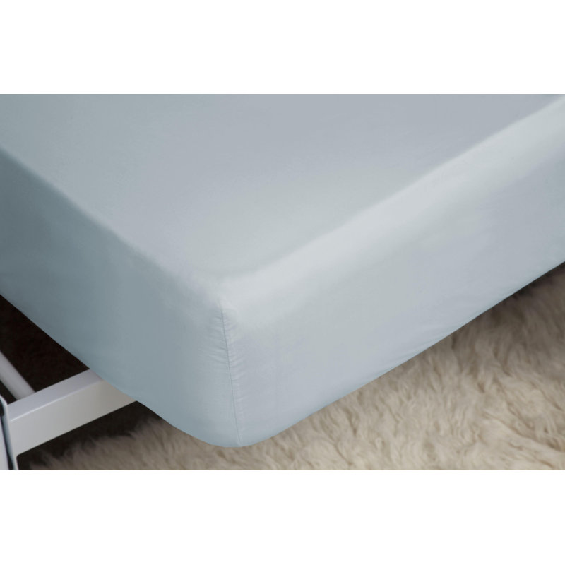 Sateen Fitted Sheet, Duck Egg, Single (3')