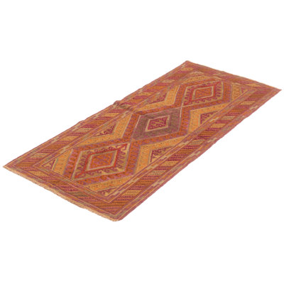 Joanem One-of-a-Kind 2'10" x 6'0" New Age Runner Wool Area Rug in Purple