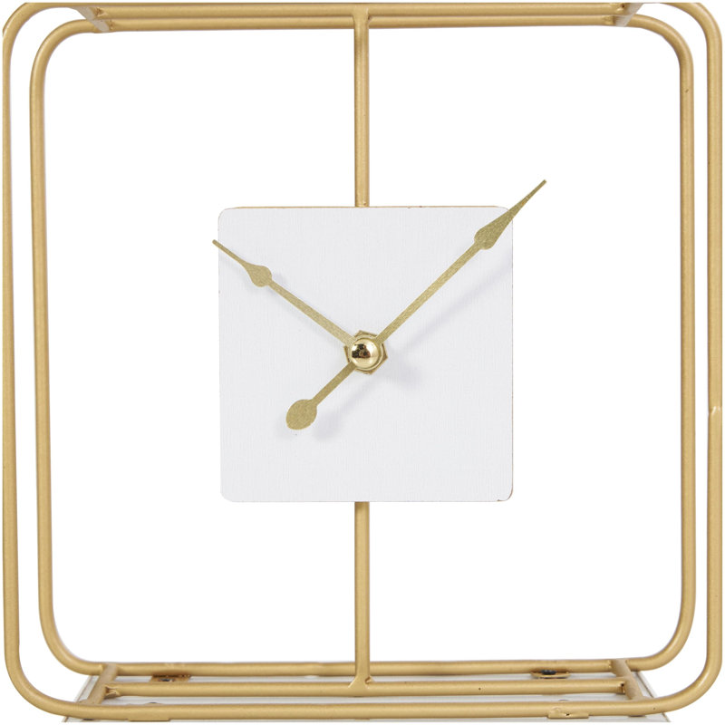 Modern Mechanical Tabletop Clock in Gold