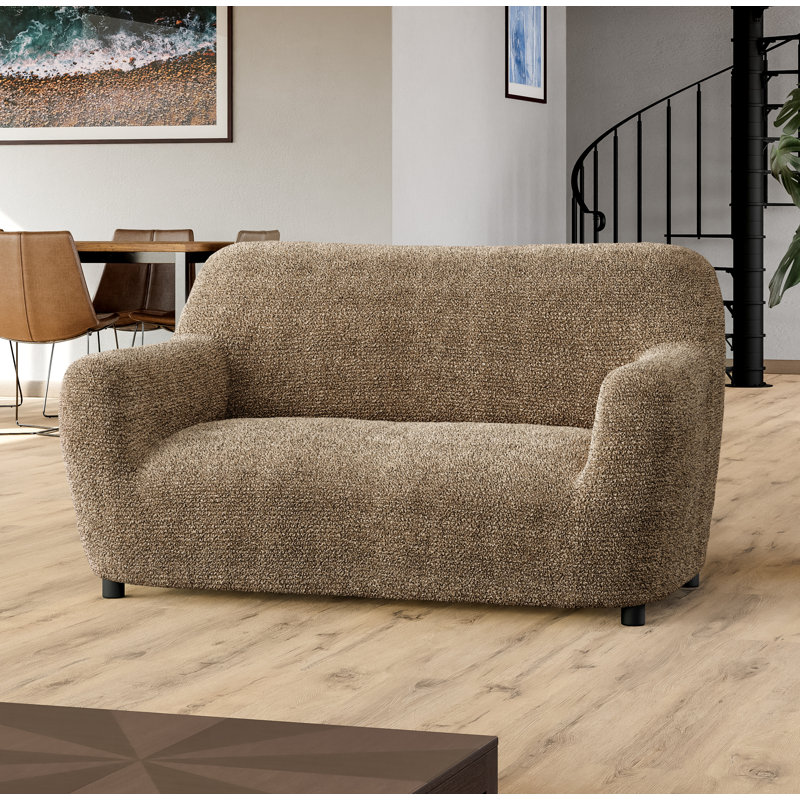 Housse extensible pour canapé causeuse - Durable et élégant - Collection Printed, 65" W, Moka Mediterra