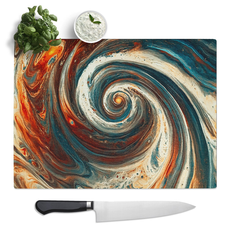 Liquid Marbling Vol.4  Glass Chopping Board