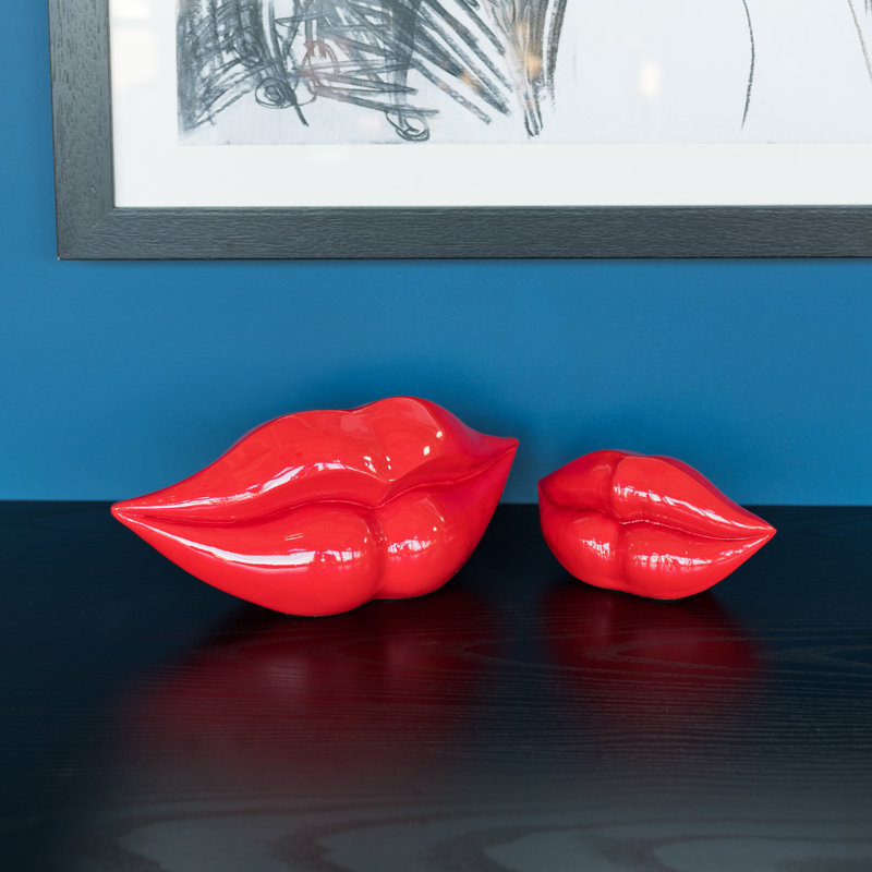 Magno Lips Decorative Object, Red, 13" H x 29" W x 9" D