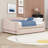 Teddy Upholstered Daybed with Twin Trundle and Smart LED Features-1253233237-1253233232