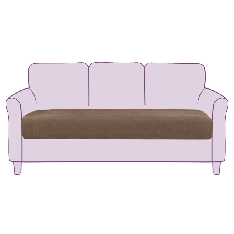 Housse pour canapé à coussins moelleux Plush, Velours taupe