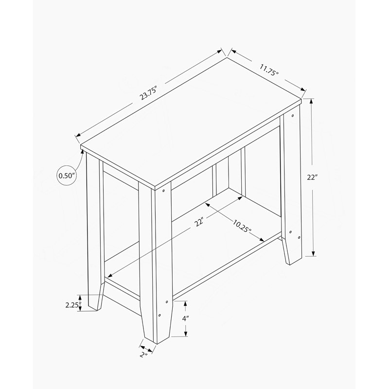 Table d'appoint polyvalente pour le côté, l'extrémité, la table de chevet, l'emplacement de la lampe dans le salon, la chambre à coucher, le bureau ou le coin-détente avec un design transitionnel