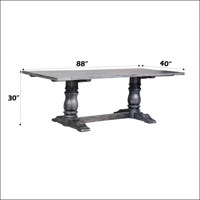 Table de salle à manger à finition grise patinée
