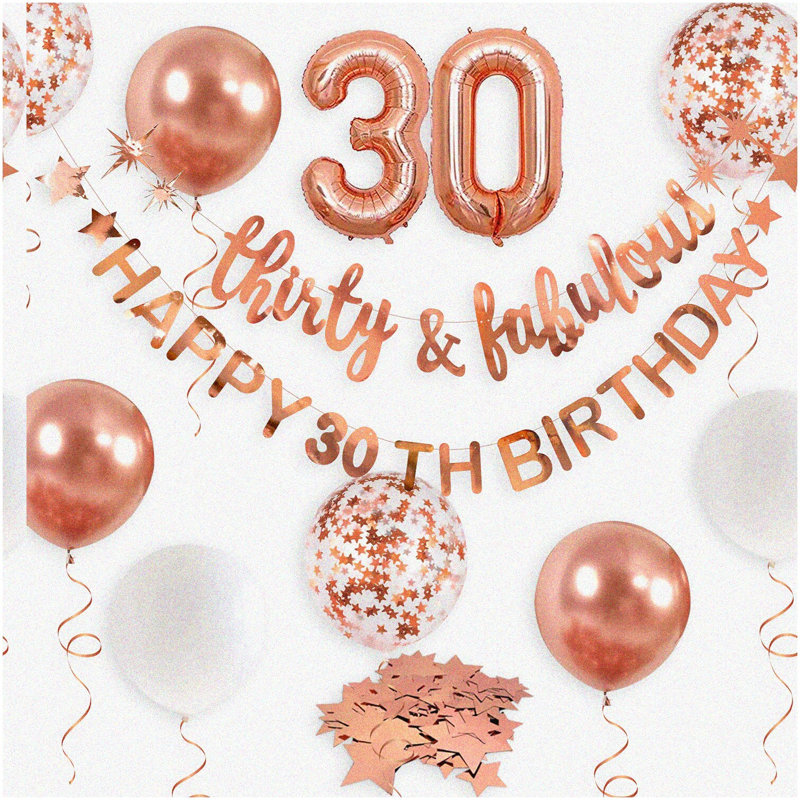 Shimmering Rose Gold 19th Birthday Celebration Kit