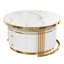 Table basse gigogne ronde moderne en 2 parties avec tiroirs