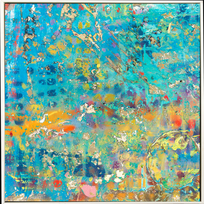 5 Below Anew Painting, 48" H x 48" W, White Framed