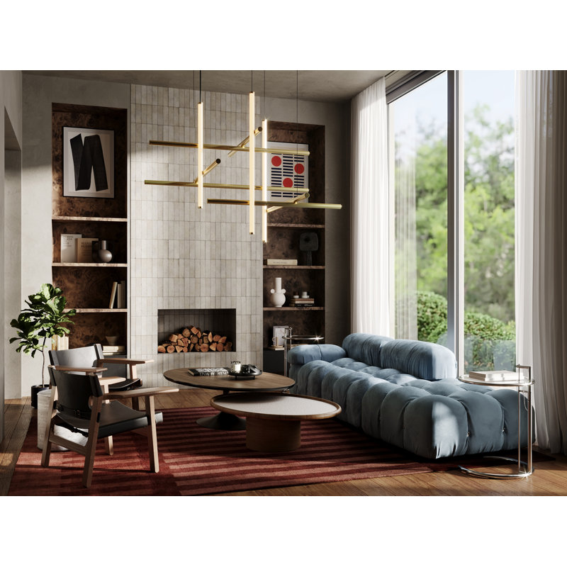 Labyrinth 1 - Light LED Chandelier, Brass
