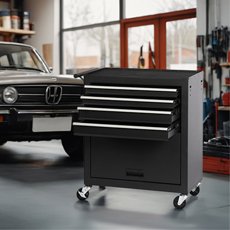 4 coffres à outils roulants en acier - Armoire pour garages, ateliers, ateliers de réparation, entrepôts
