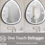 32 po Miroir de salle de bain avec cadre gris acier, intensité variable, brouillard