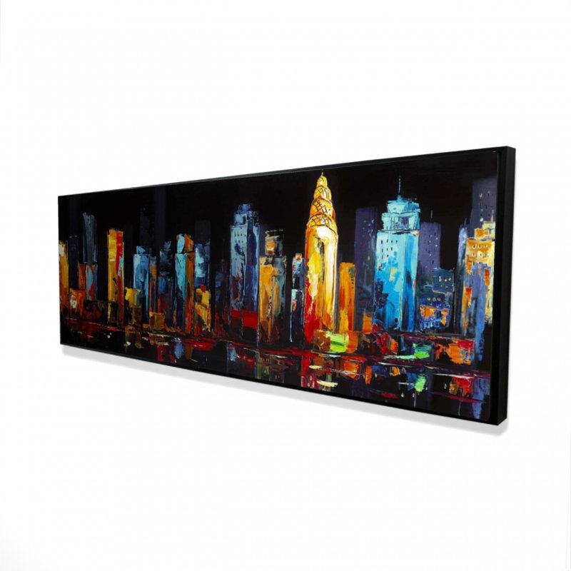 Toile de paysage urbain abstrait coloré | Art moderne de décoration intérieure