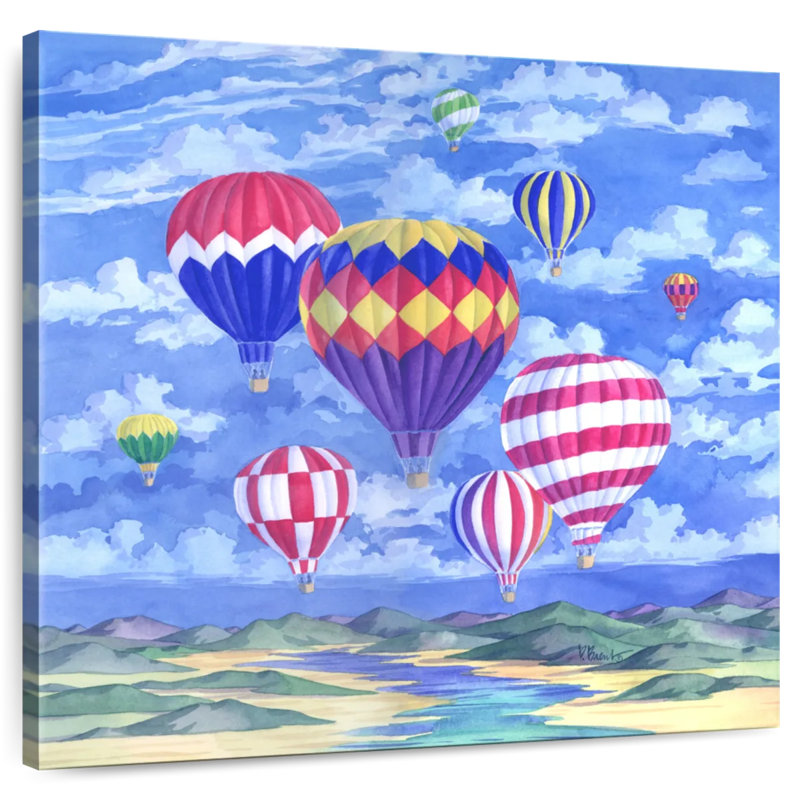 Mehar Balloons Over River, 16" H x 16" W