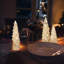 3 arbres de Noël en verre de table éclairés dorés