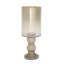 Lampe ouragan pilier en verre tourné à la main de style noir avec finition en verre fumé-91857829-91857826