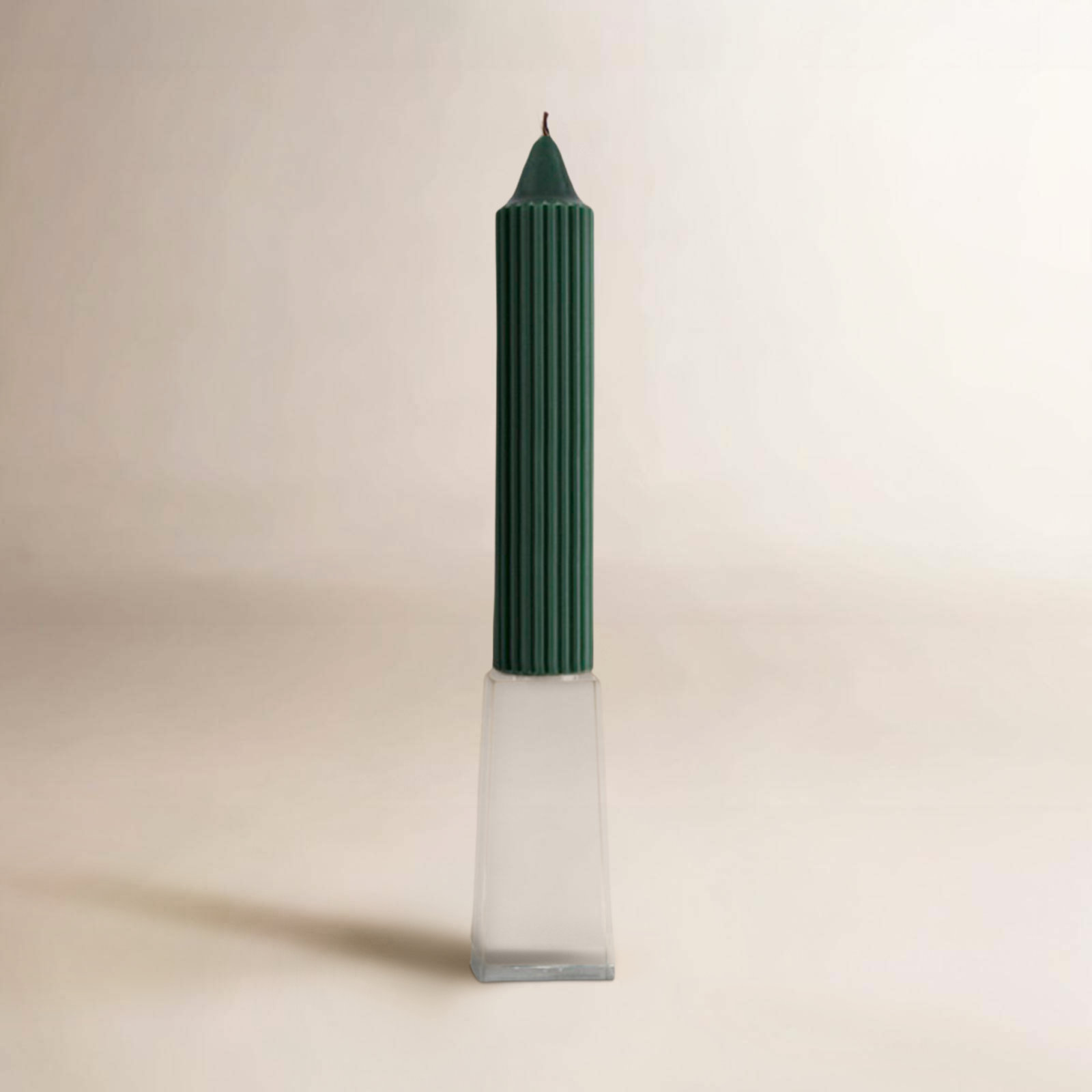 Unscented Taper Candle, 7" H x 1.25" W x 1.25" D, Green