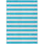 Tapis intérieur / extérieur rayé sarcelle et blanc-122845771