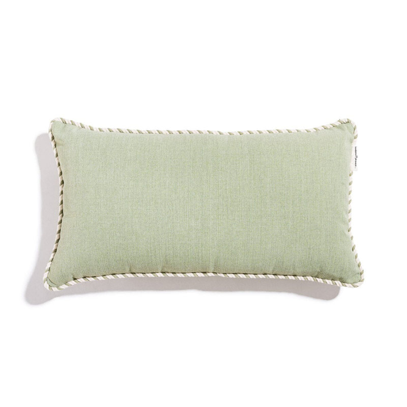 Coussin The Rectangle, Rectangle H 15 po x l 27,6 po, Vert/blanc
