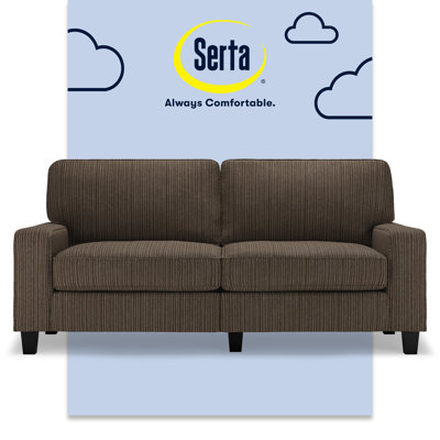 Serta Palisades 73" Track Arm Sofa, Easy Care Fabric, Soft Pillow Back, Pocket Coil Seat Cushions by Serta