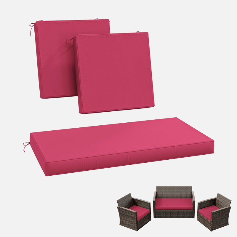Outdoor Seat Cushions (Set Of 3), Pink