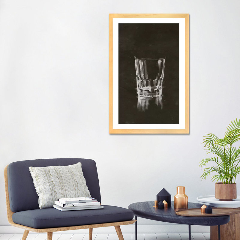 "Crystal Bar VI" par Ethan Harper, reproduction d’art, H 32 po x l 24 po x P 1 po, Papier encadré de bois naturel, Blanc