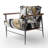 Smooth Grooves Black And Liquid Gold Marble Art - Upholstered Contemporary Arm Chair, Gold Accent Chair-2012465044
