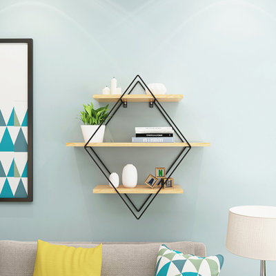 3 Piece Diamond Tiered Shelf with Live Edge