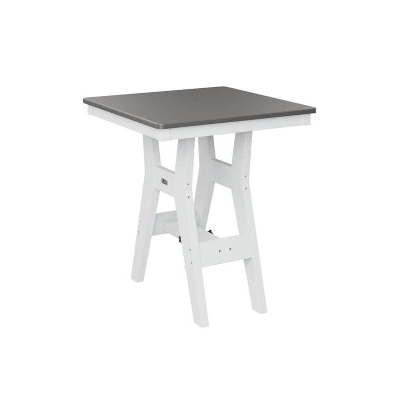 Table de bar carrée 28 po Bulger, H 38,87 po x l 28 po x P 28 po, Acier inoxydable martelé