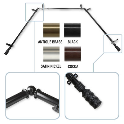 Parinaaz Steel Adjustable Bay Window Single Curtain Rod