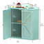Boîte à pain de coin, rangement de pain en bambou à double couche de comptoir, rangement pour pain de grande capacité, organisateur de boîte à pain de style campagnard (bleu antique)-1275869030